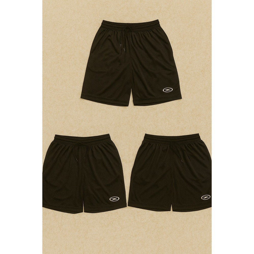 Lot of 3 Xara Youth Small Black Athletic Soccer Shorts Elastic Waist Drawstring
